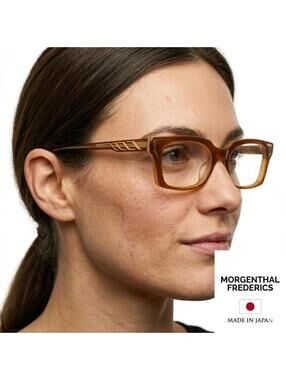 Morgenthal Frederics Dragonfly Eyeglasses Japan Amber Brown